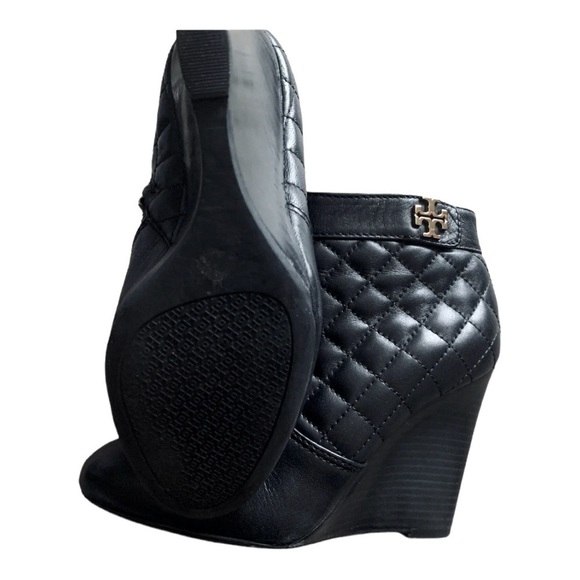 Tory Burch Quilted Wedge Bootie Black size 8 M - Picture 6 of 13